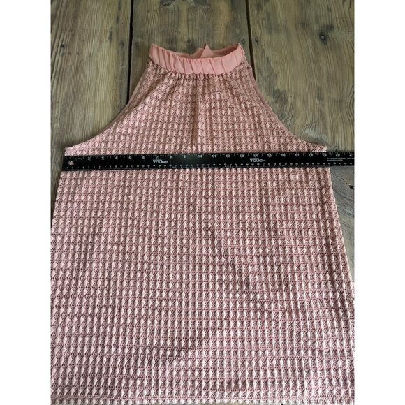 Onyx Apparel Sleeveless High Neck Blouse Womens M Knit Stretch Lined Coquette - Picture 6 of 7